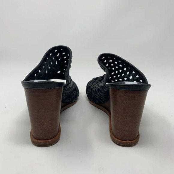 Matt Bernson Pia Woven Leather Wedges in Black - Picture 5 of 8